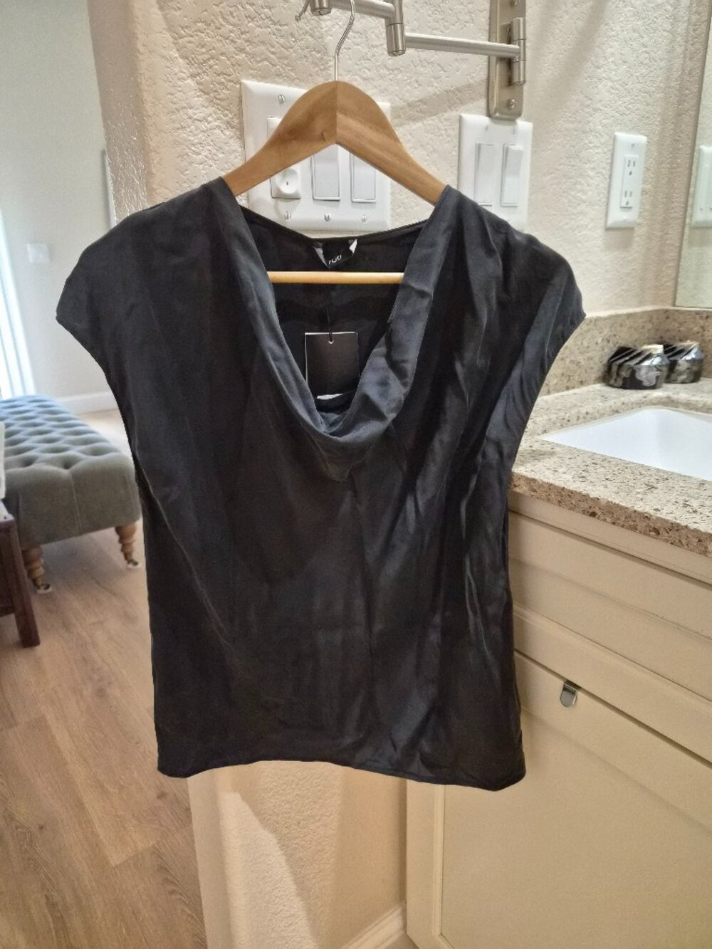Ruti washable silk cowl neck top